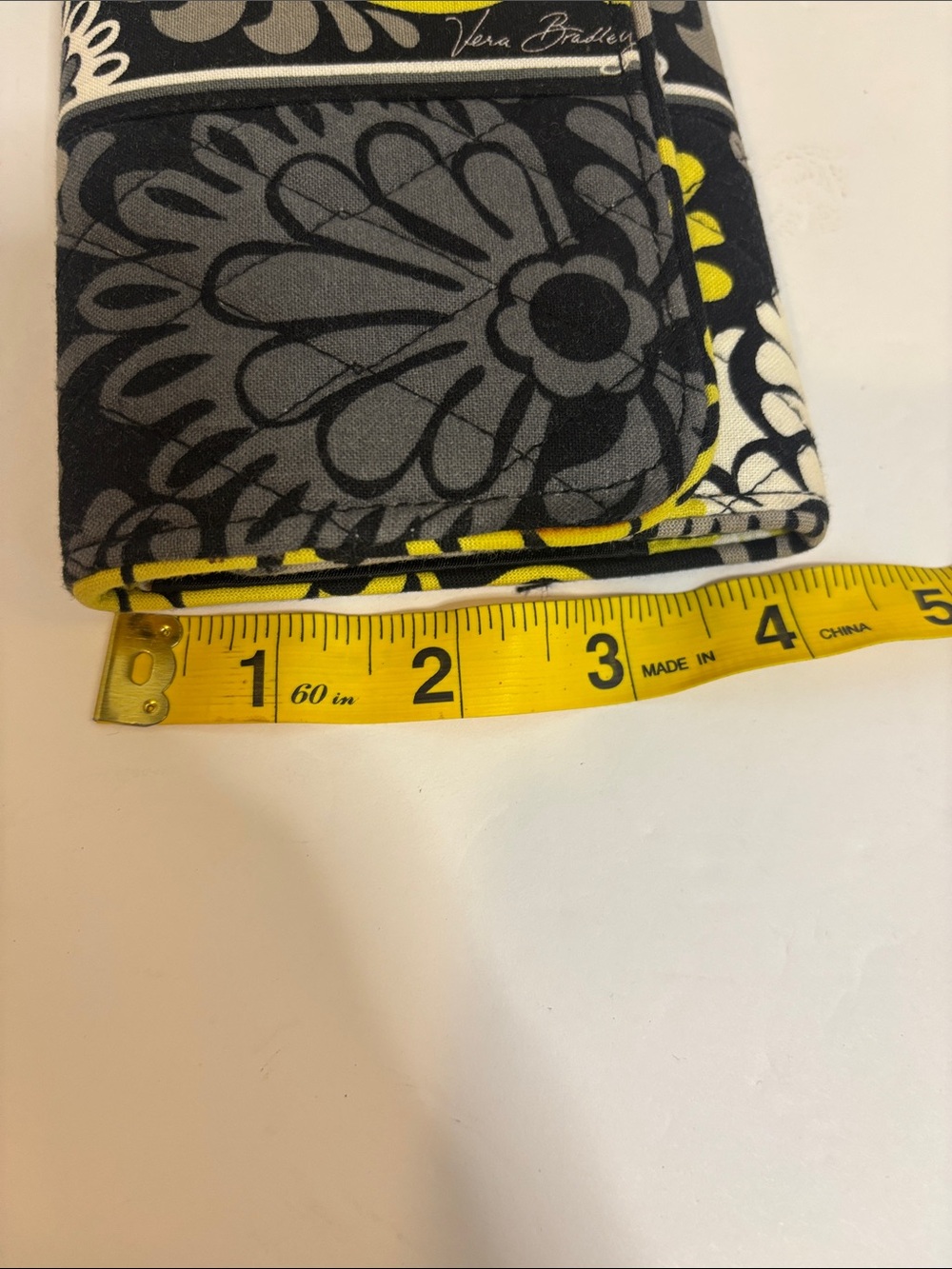 Vera Bradley Baroque Trifold Card Wallet Magnetic closure 8 in Length Black Gray - Picture 12 of 12